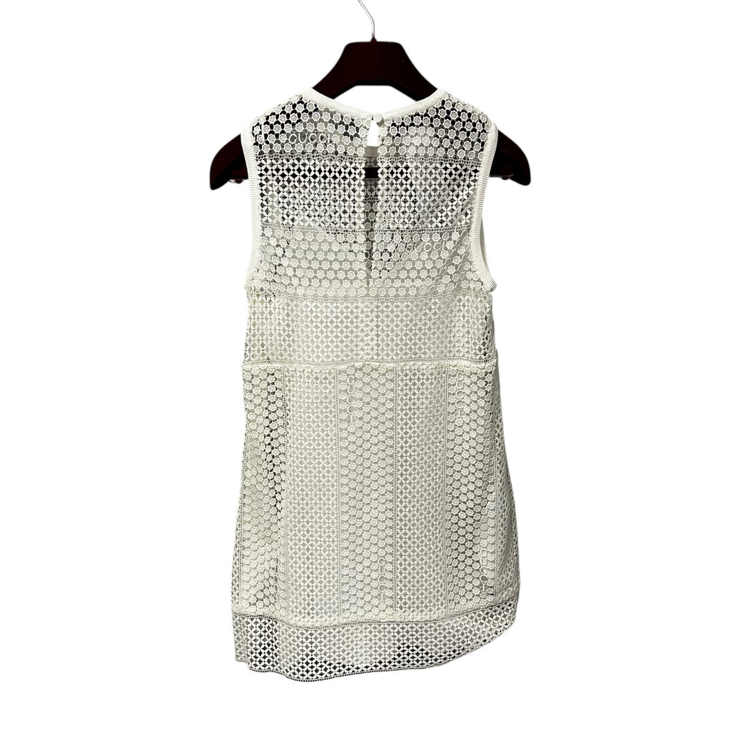 NWT Gucci Off White Cotton Macrame Sleeveless Mini Dress Womens 38 / US 2