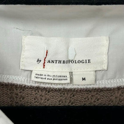 by Anthropologie Twofer Sweater Vest in Deep Mink and White Womens Size Medium