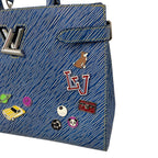Louis Vuitton 2017 Twist Tote Limited Edition Pin Embellished Blue Epi Leather