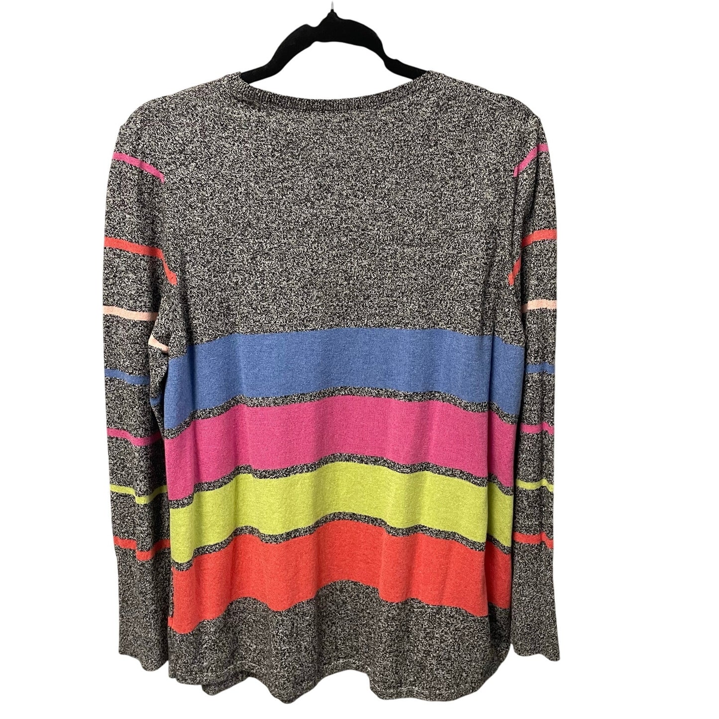 Nic + Zoe Multicolor Striped Long Sleeve Knit Crewneck Top Womens XXL
