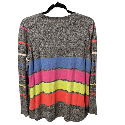 Nic + Zoe Multicolor Striped Long Sleeve Knit Crewneck Top Womens XXL