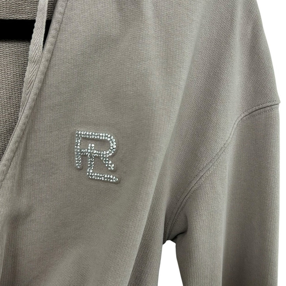 Ralph Lauren Purple Label Cotton Terry Wrap Cropped Hoodie Womens Small