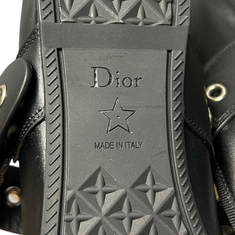 Christian Dior Black Supple Calfskin Punk Buckle Ballet Flat Womens 39 / US 9