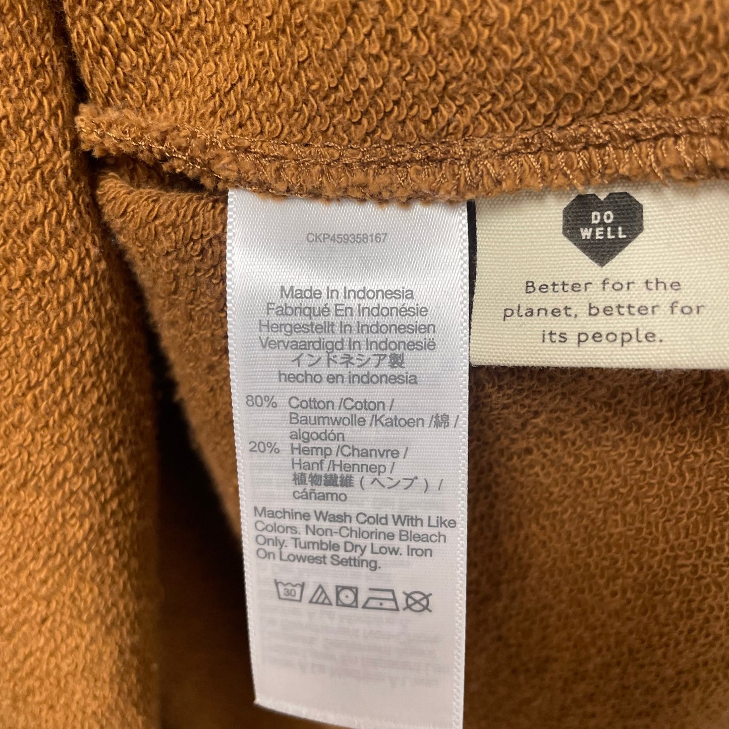 Madewell Cotton Hemp Oversized Polo Sweatshirt in Dried Acorn Brown Womens Small