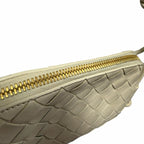 Bottega Veneta Nappa Intrecciato Concert Pouch Sea Salt Off White Woven Leather