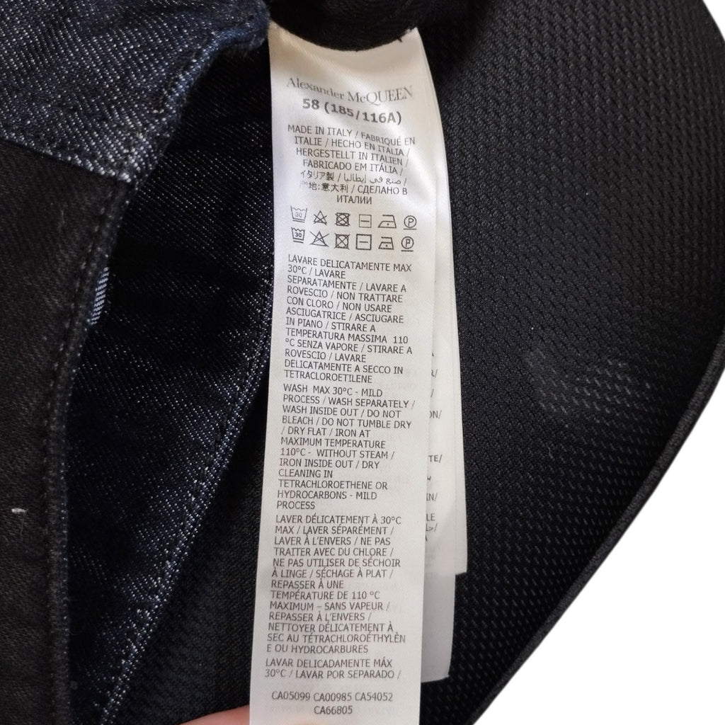 Alexander McQueen Mens Patchwork Denim Zip Up Jacket 58 Made In Italy Streetwear