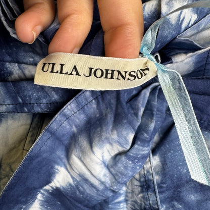 Ulla Johnson Indigo Tie Dye High Rise Belted Paloma Cotton Shorts Womens 0