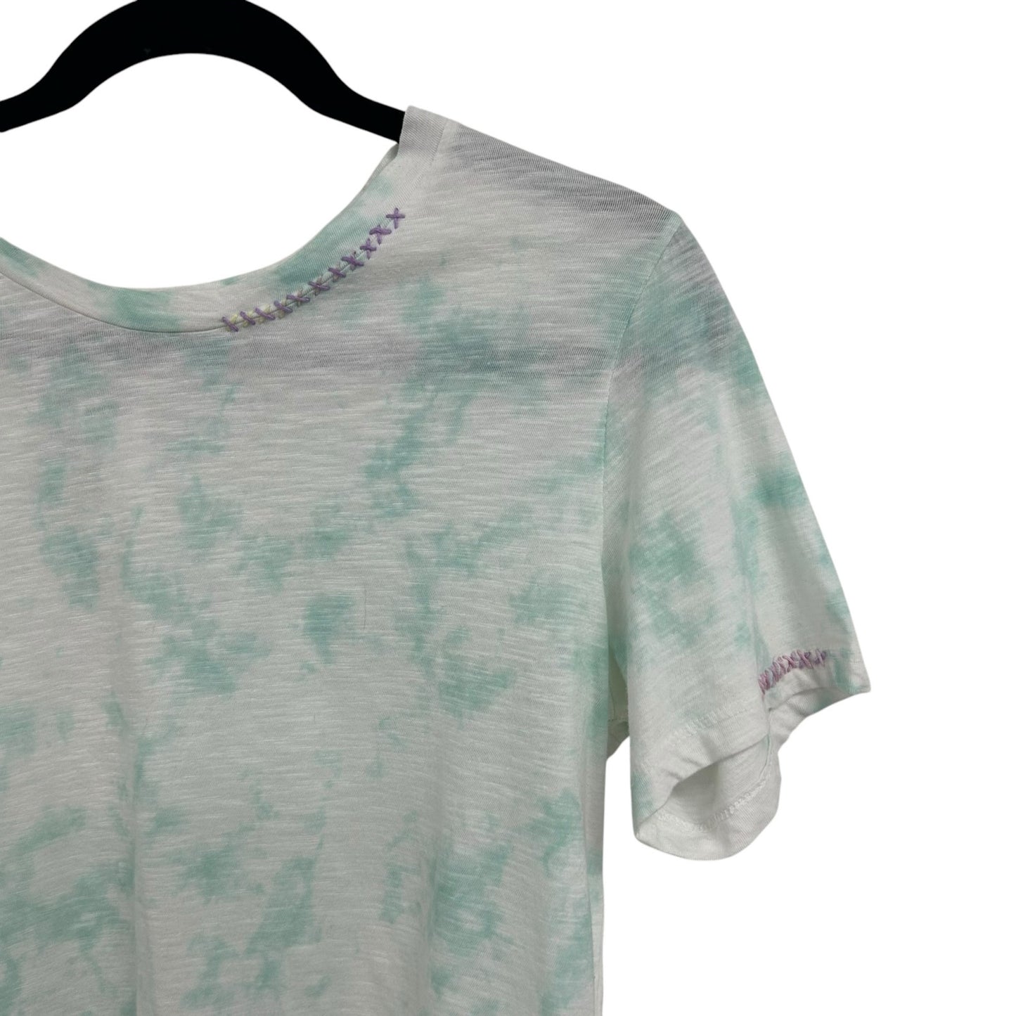 LoveShackFancy Rubin Tie Dye Crop Short Sleeve Cotton Tee Womens Small
