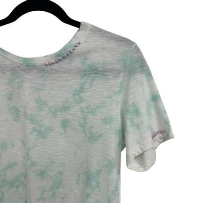 LoveShackFancy Rubin Tie Dye Crop Short Sleeve Cotton Tee Womens Small