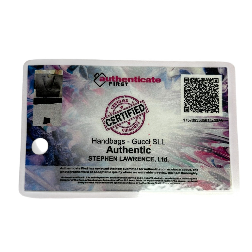 Gucci Black Leather Gold Interlocking GG Logo Ophidia Shopper Tote Bag