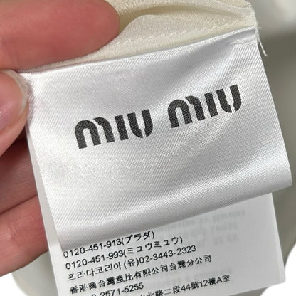 NWT Miu Miu White Black 100% Silk Camicia Sleeveless Top Womens 36 / US 0