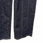 Cinq a Sept Crystal Chain Link Embellished Flared Boot Cut Jean Dark Wash Size 8