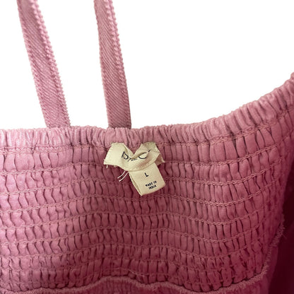Pilcro Square Neck Corduroy Babydoll Mini Dress Light Pink Womens Size Large