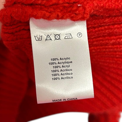 NWT Maeve Red Callahan Mock Neck Loop Stitch Acrylic Sweater Womens Small