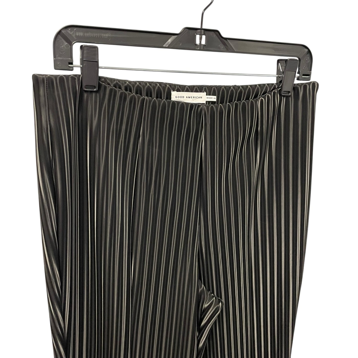 Good American Black Faux Leather Hologram Long and Lean Pants Size 4 / US XL