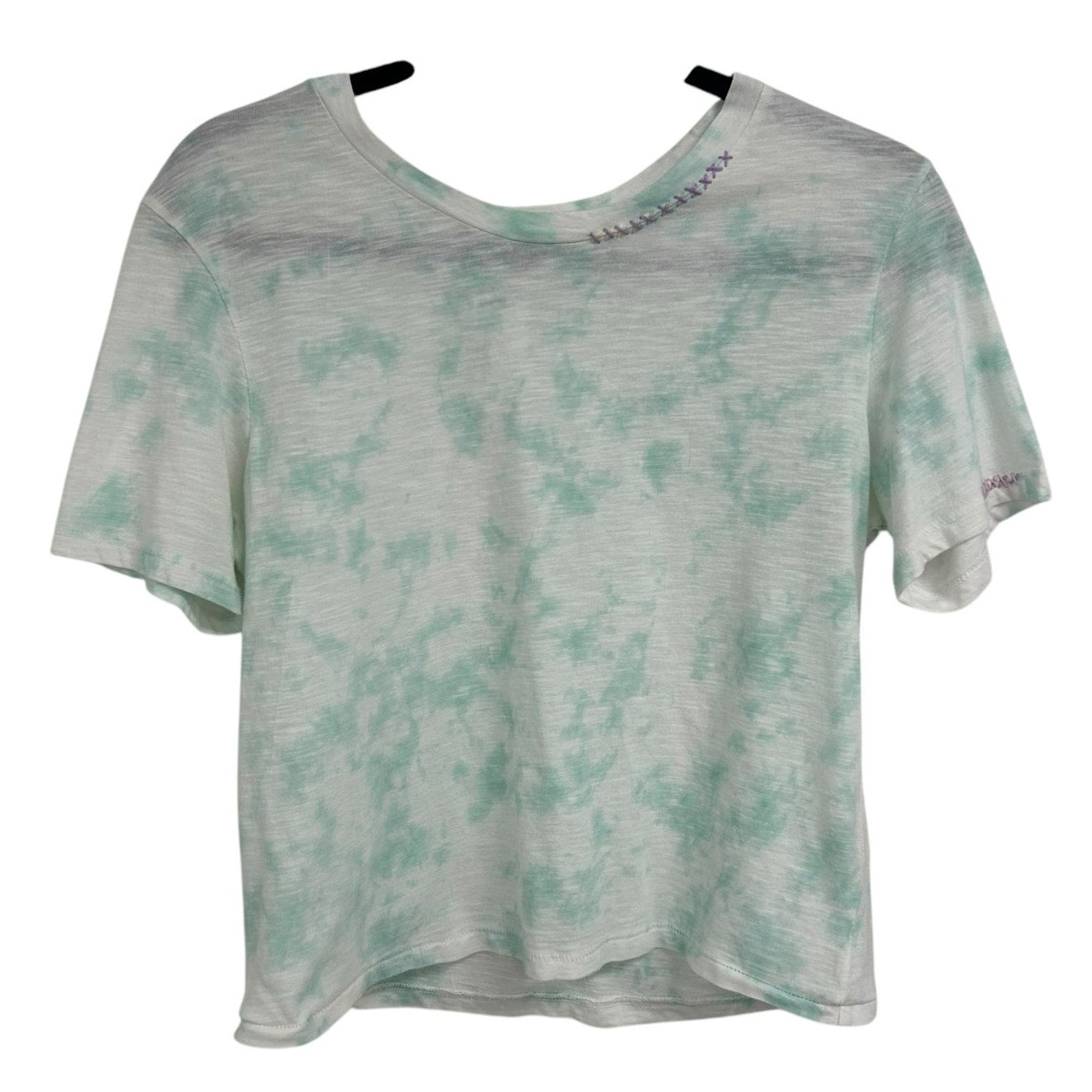 LoveShackFancy Rubin Tie Dye Crop Short Sleeve Cotton Tee Womens Small