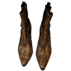 Vintage Miu Miu Leather Pointed Toe Boots 37 US 6.5 Western Boho Festival Rodeo
