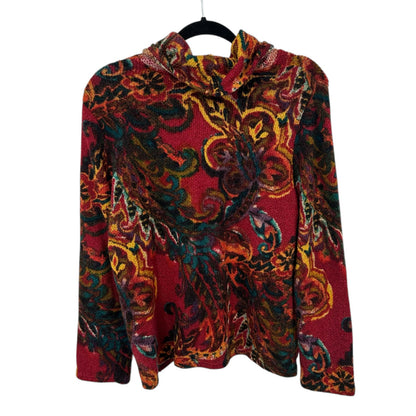 Habitat Clothes to Live In Red Multi Abstract Floral Print Top Womens Medium