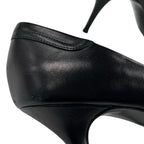 Vintage Givenchy Black Leather Flower Closed Toe Womens 36.5 / US 6.5 AS IS