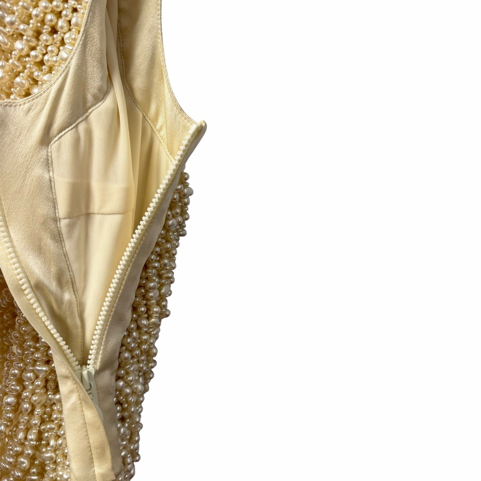 NWT Cult Gaia Taragi Top Hand Beaded Draped Pearl Embellished Womens Small