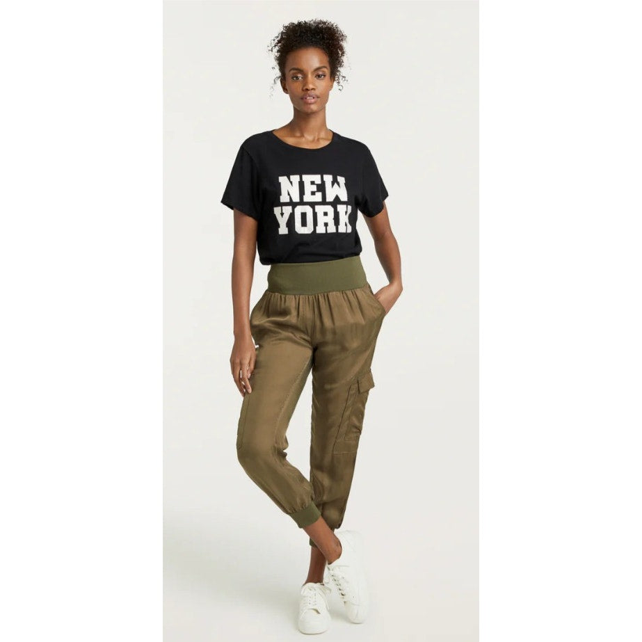 Cinq a Sept Olive Green Giles Pull On Mid Rise Crop Jogger Pants Womens Medium