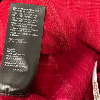 NWT Free People Slim Pull On Velvet Flare Pants in Red Womens Size Large