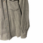 NWT God's True Cashmere Grey Cashmere Shirt Rose Quartz Snap Button Up Size XS