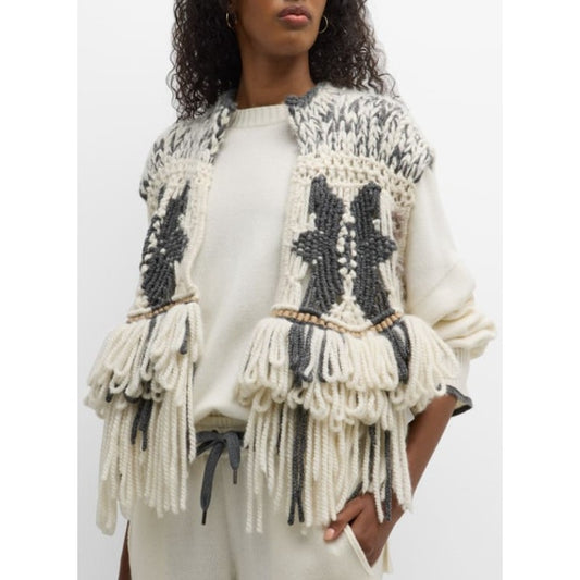 NWT Brunello Cucinelli Macrame Opera Sleeveless Pure Cashmere Vest Size Small