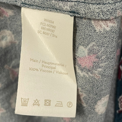 Boden Luna Heritage Prairie Dress in Sea Flower Blue Green Pink Womens 18 Long