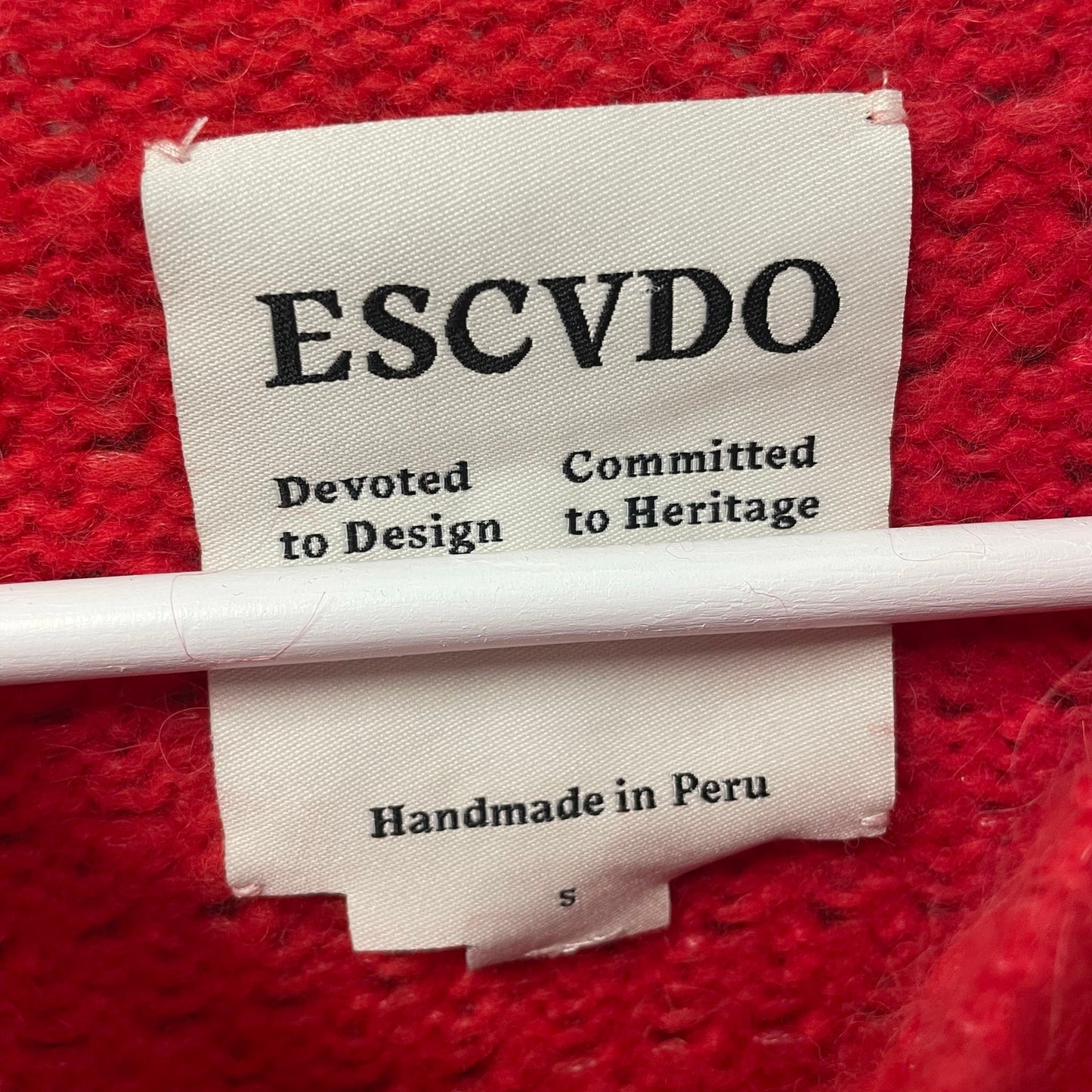 ESCVDO Pullover Puff Sleeve Milagros Sweater in Red Alpaca Blend Womens Small