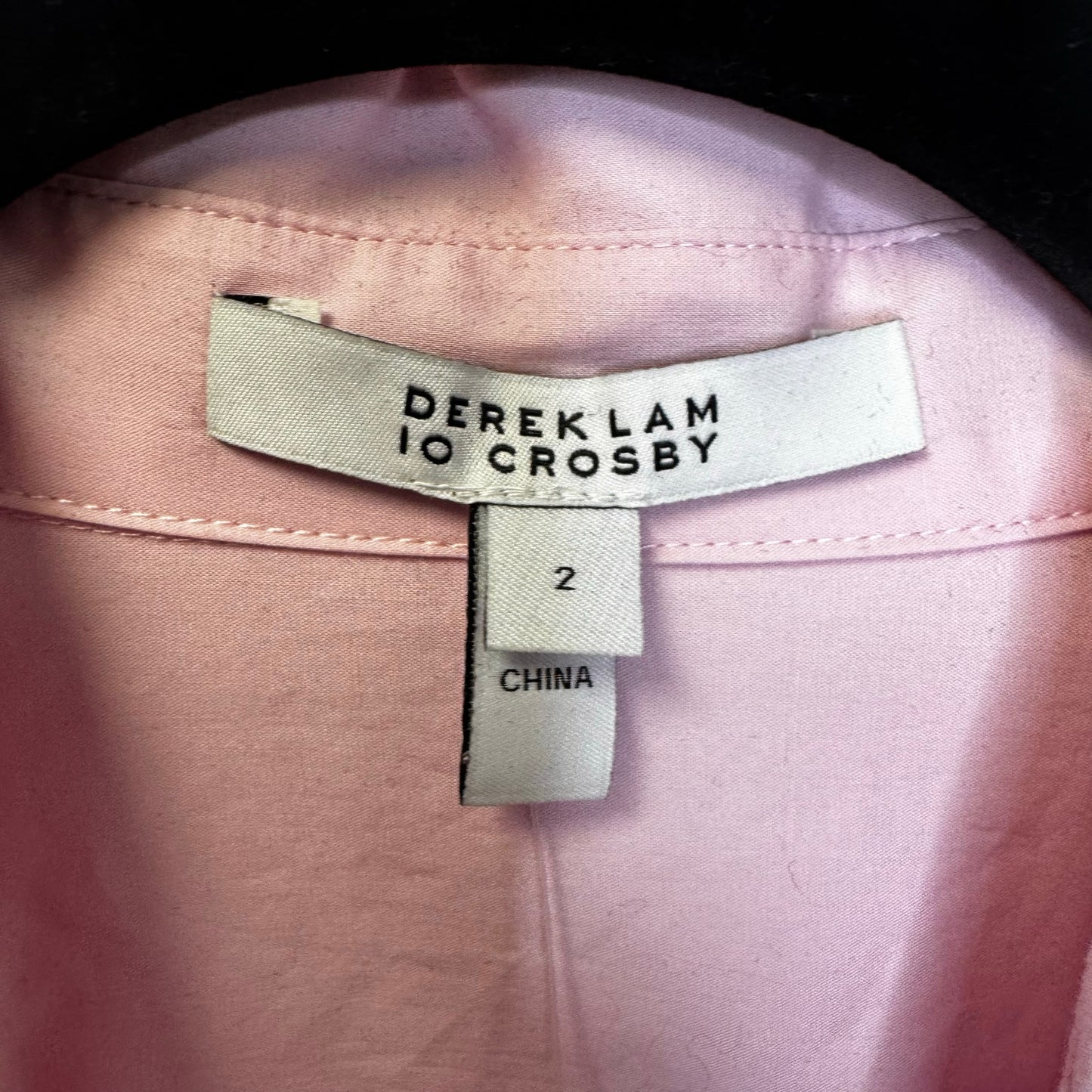 NWT Derek Lam 10 Crosby Pink Flora  Long Sleeve Asymmetric Shirt Dress Womens 2