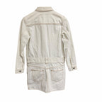 NWT Ganni Bright White Denim Jacket Dress Size 34 / US 2 Casual Western Utility