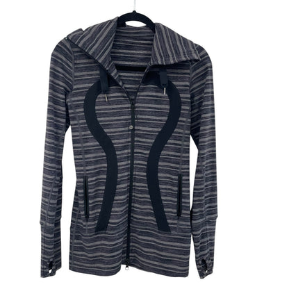 Lululemon Athletica Stride Jacket Black Stripes Galore / Black Womens 4