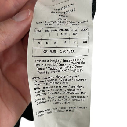 NWT Max Mara Leisure Black Zaira Knit Asymmetric Hem Blouse Womens US Small