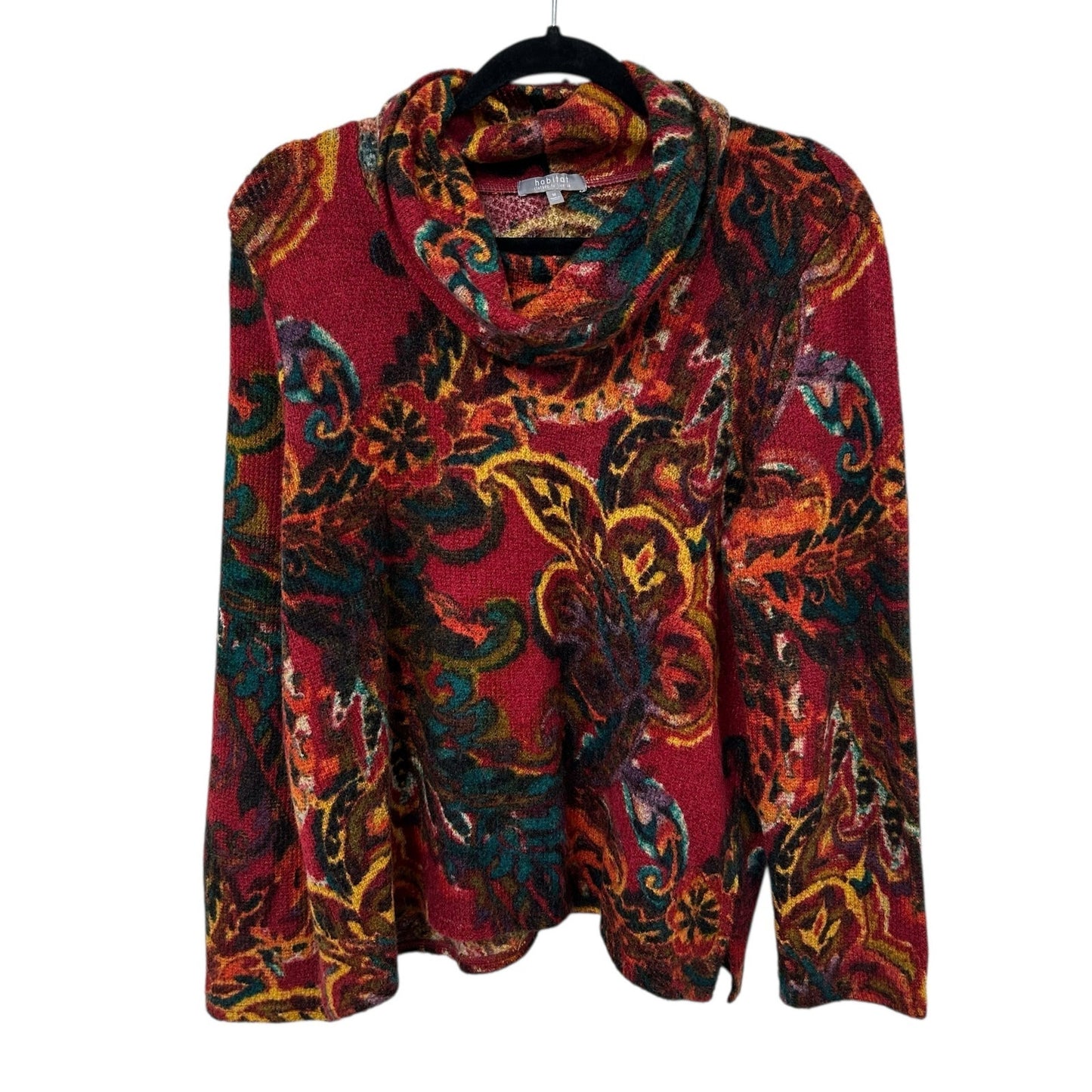 Habitat Clothes to Live In Red Multi Abstract Floral Print Top Womens Medium