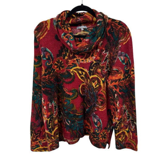 Habitat Clothes to Live In Red Multi Abstract Floral Print Top Womens Medium