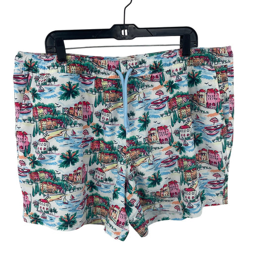 J. Crew Flex Swimwear Trunks Multicolor City Scene Print Mens Size XXL