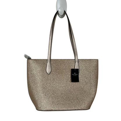 NWT Kate Spade Gold Glimmer Double Handle Top Zip Tote Bag