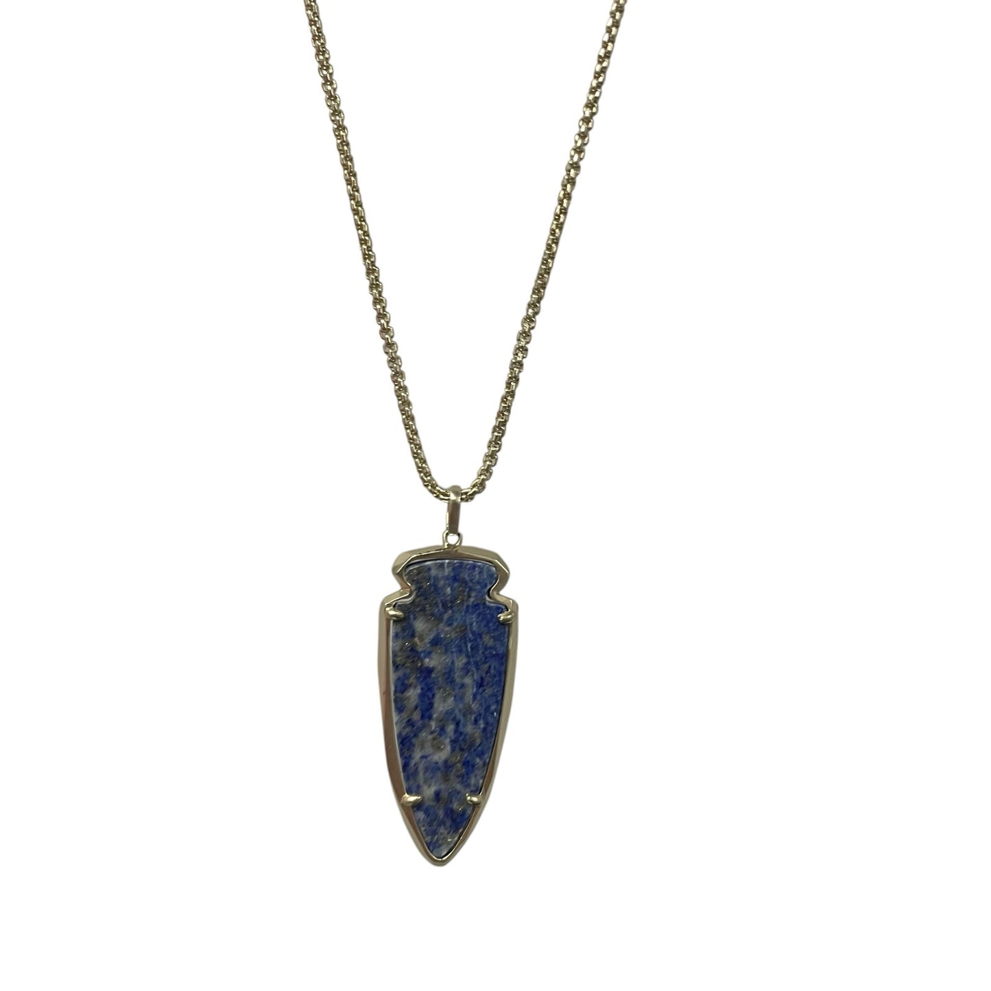 Kendra Scott Kimmy Necklace in Gold & Natural Cut Lapis Blue Stone