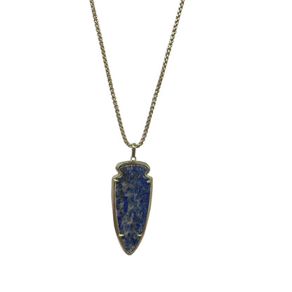 Kendra Scott Kimmy Necklace in Gold & Natural Cut Lapis Blue Stone
