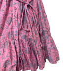 Apiece Apart Mini Mitte Dress Sunfaded Floral Pink Blue Organic Cotton Small