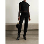 NWT Isabel Marant Black Ludivine Layered Guipure Lace Top Womens 36 / US 4