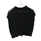 NWT Lafayette 148 Black Knit Sleeveless Front Zip Sweater Womens XXS