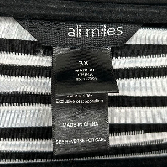 Ali Miles Orange Red Black Textured Single Button Closure Jacket Womens Size 3X