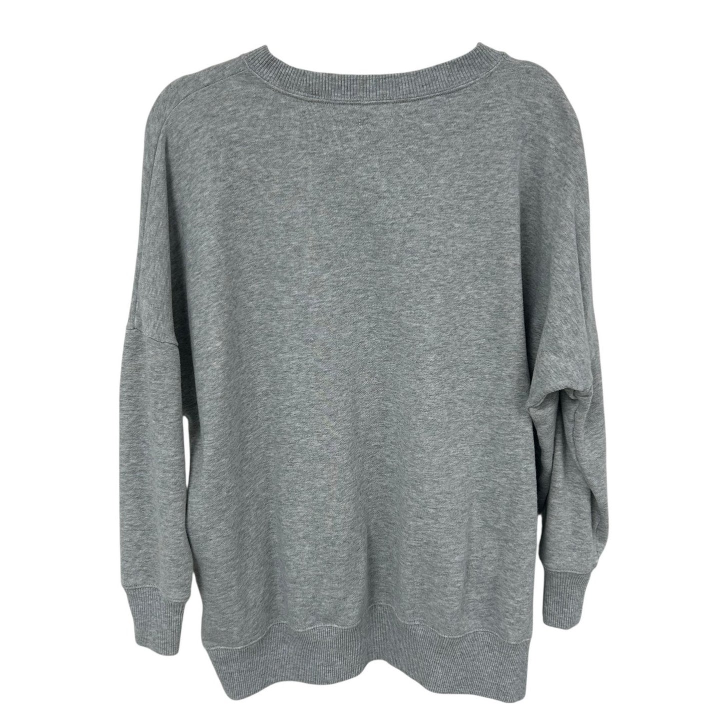 Aerie Gray Navy Maybe Later Cotton Blend Pullover Crewneck Sweatshirt Womens XS