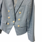 Veronica Beard Diego Dickey Linen Blend Blazer Jacket Light Blue Womens 4