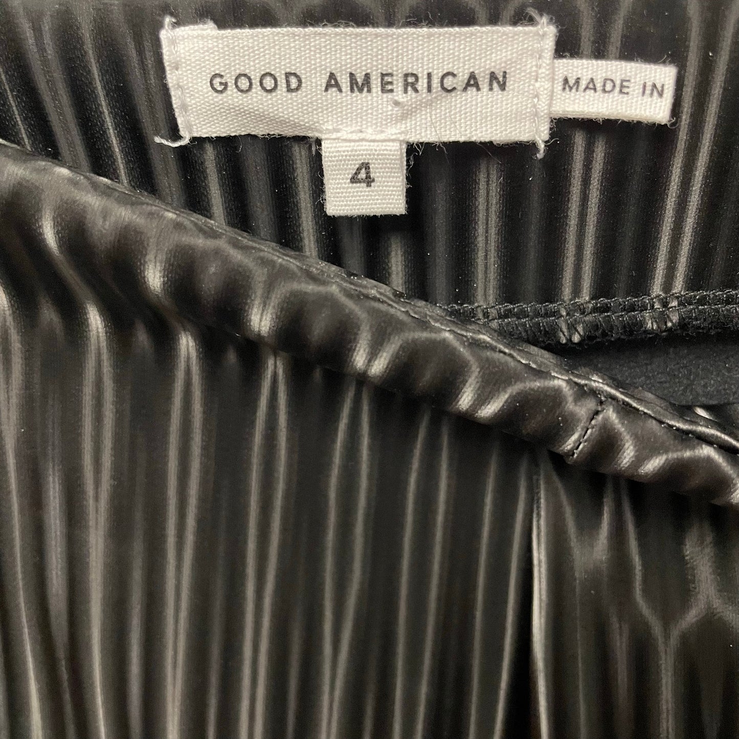 Good American Black Faux Leather Hologram Long and Lean Pants Size 4 / US XL