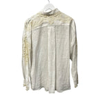 Zimmermann Ivory Cream Laurel Crochet Embellished Linen Shirt Womens 2 / US 8