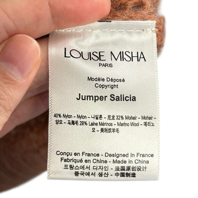 NWT Louise Misha Tobacco Jumper Salicia V Neck Mohair Sweater Womens 38 / US 6