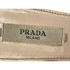 Prada Black Patent Leather Bow Accent Kitten Heels Womens Size 37.5 / US 7.5